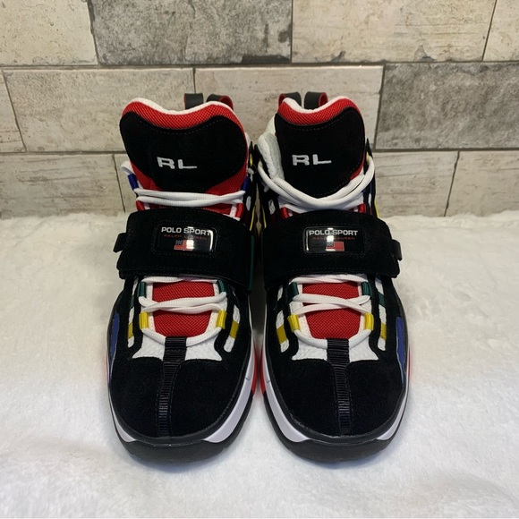 Ralph Lauren Polo Sport PS100 Mens High Top Shoes, Black Multicolor SIZE 12 - Picture 4 of 14